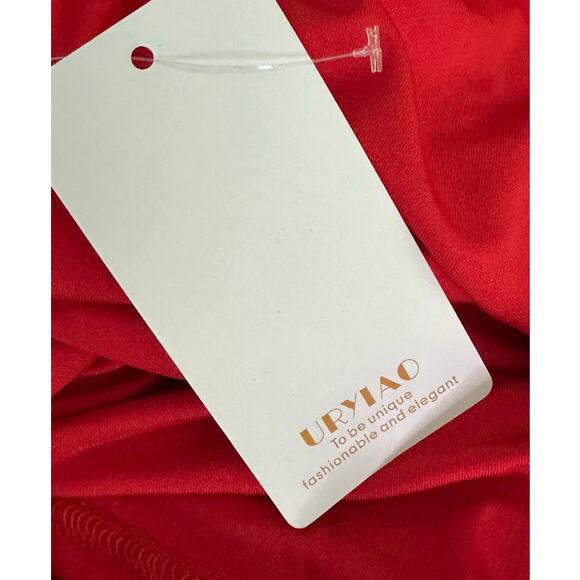 Uryiao red long sleeves bodycon mini dress size medium - Picture 5 of 16